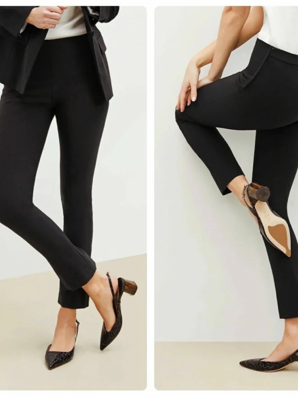 MMLafleur Sz 10 Women's Side Zip Cropped Black Pants